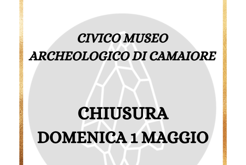 Chiusura domenica 1 maggio