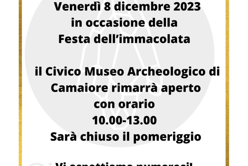 CMAC_apertura festa immacolata 2023 Apertura Museo per la Festa dell’Immacolata