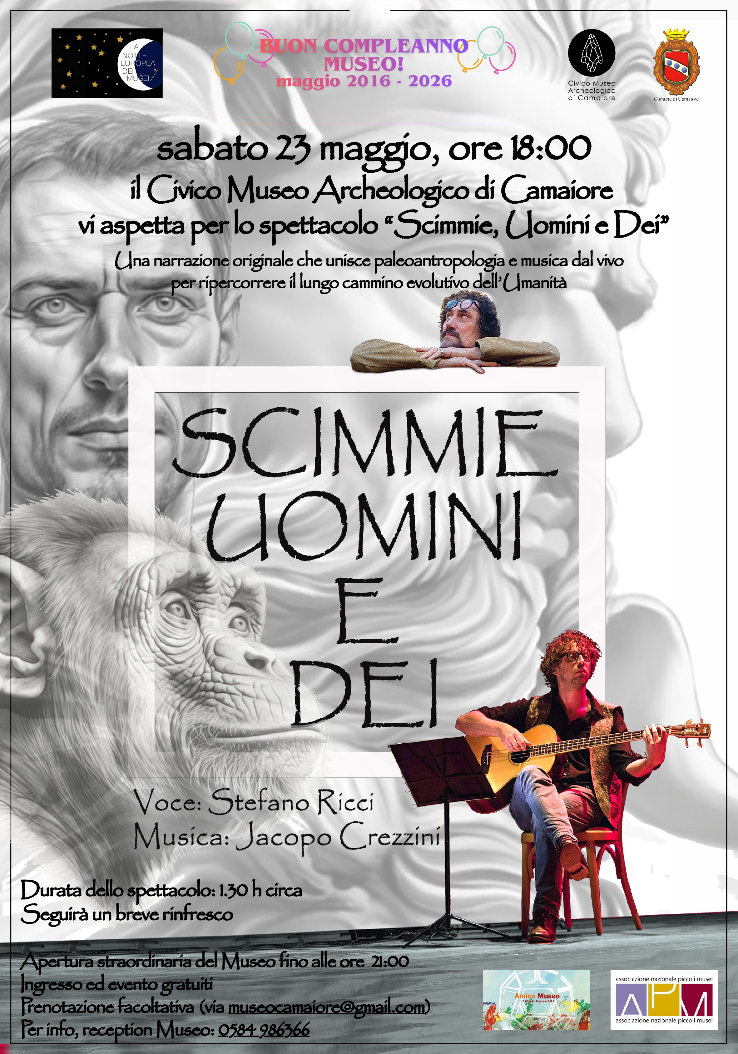 Spettacolo “Scimmie, Uomini e Dei”